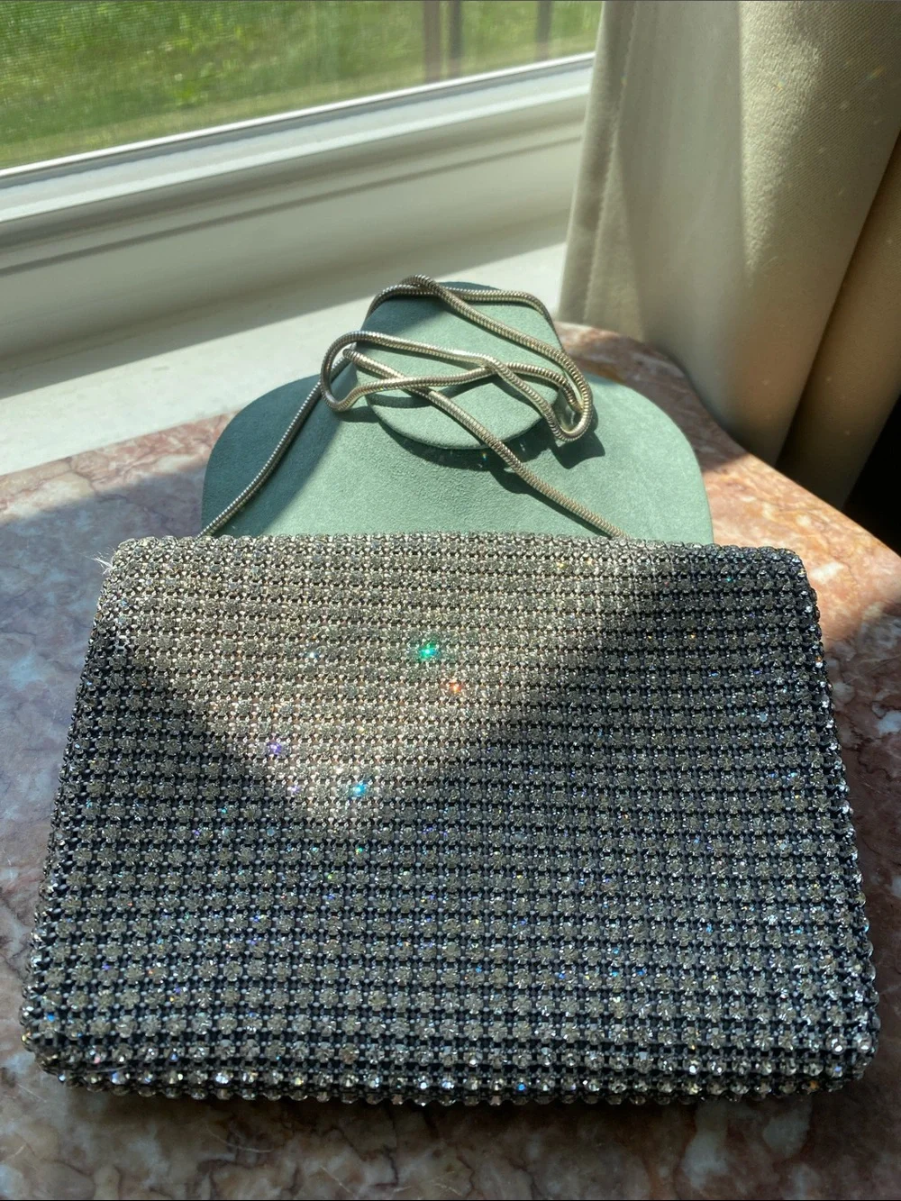 Vintage Shals International Rhinestone Crystal Evening Clutch